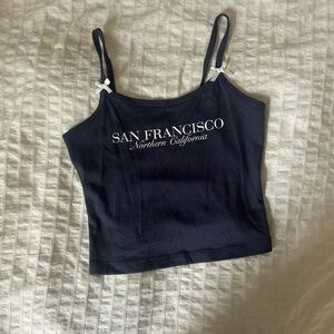 wild fable Navy San Francisco Spaghetti Strap Crop Tank